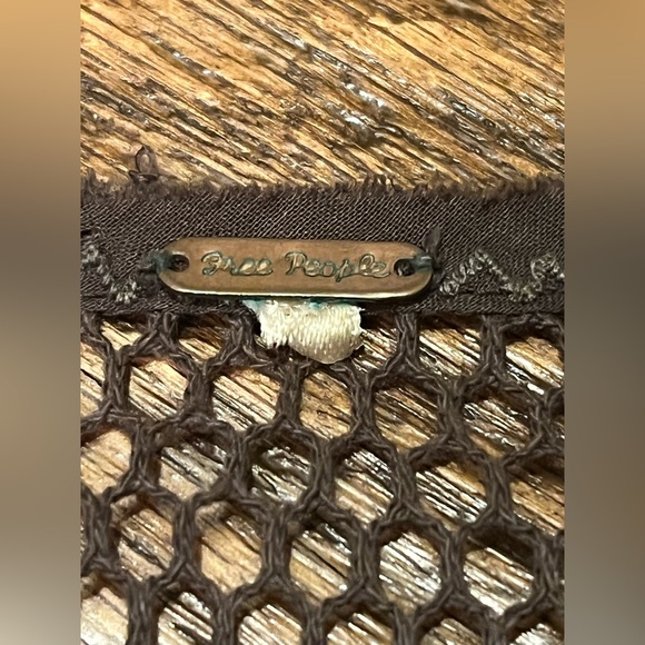 VTG Free People Embellished Lace Beaded Midi Hi Lo Dress S - Picture 10 of 12